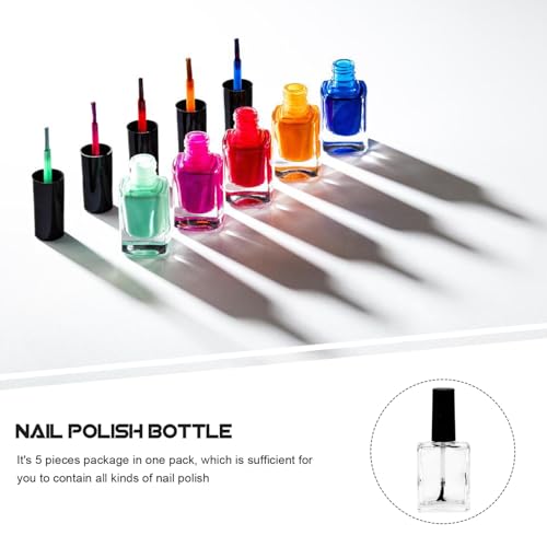 Botellas de esmalte de uñas OSALADI vacías de 15 ml con tapa y cepillo pack de 5 unidades 4