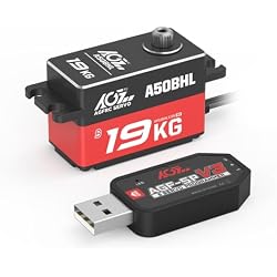 AGFRC A50BHL 19kg Low-Profile Digital Brushless RC Servo Motor | 0.073s High Speed, 8.4V HV, Programmable, Full Metal Gears, with AGF-SPV3 Programmer, Fits 1/10 RC Cars & Robots
