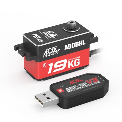 AGFRC 19KG ���[�v���t�@�C�� ���g���N �v���O�����\ �f�W�^���T�[�{ - �t�����^���M�ACNC�P�[�X �u���V���X�T�[�{ 1/10 RC���f���p ����p�x180° (A50BHL&AGF-SPV3)
