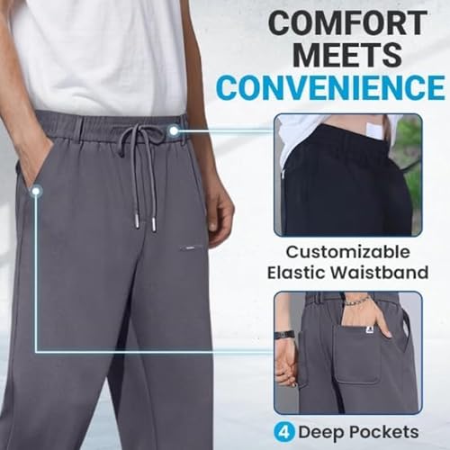Aerostrides Pants Men, Aerostrides - Pull on Waffle Stretch Casual Pant, Cool Light Breathable Men Waffle Pant3