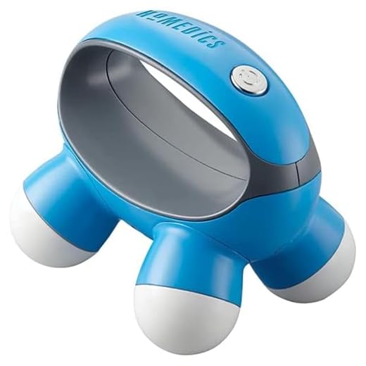 Homedics, Quatro Mini Hand-Held Massager with Hand Grip, Battery Operated Vibration Massage, 4 Massage Nodes, Powered by 2 AAA Batteries (Included), Assorted Colors