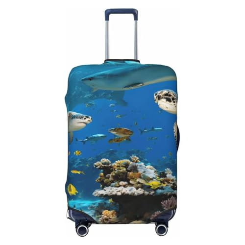 Housse pour valise lavable extensible XL motif tortue noir protection bagage cabine