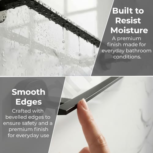 Image of Plantex J4 Stainless Steel 24 Inch Towel Rod for Bathroom /Towel Holder in Bathroom /Towel Holder /Bathroom Accessories (PVD Black Finish) Onix
