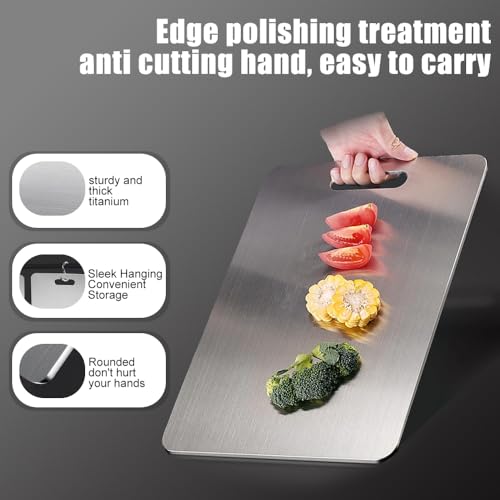 Tabla de Cortar Titanium, Doble Cara, Antideslizante, Apta para Lavavajillas, Resistente a Olores, Durable y Fácil de Limpiar miniatura 5