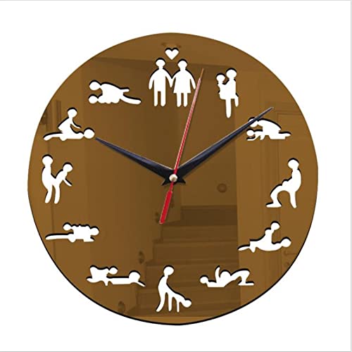 MQQYLBHDS 3D Wall Clock Self-Adhesive Silent Quartz Coffee