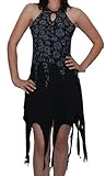 Ausgefallener Schnitt Zipfeliges Elfen Kleid PSY Hippie Goa Fee schwarz, Size/Größe:38-40
