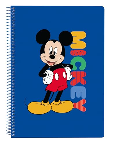 MICKEY MOUSE TODAY - Cuaderno 80 Hojas A5, Tapas Duras, Ideal para Niños de Diferentes Edades, Cómodo y Versátil, Calidad y Resistencia, 15.5x22 cm