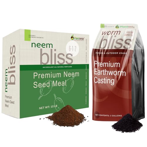 Worm Bliss y Neem Bliss fertilizantes orgánicos para plantas