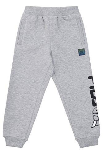 Fila Boys Two Piece Fleece Pant Sets with Hooded Sweatshirt Kids 2-7 Clothes (Heather Grey, 5/6)