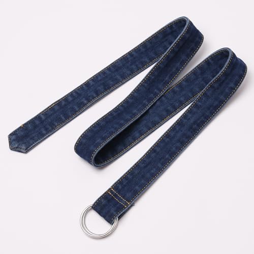 Women Denim Belt for Jeans Shirt Round Buckle Blue Denim Dress Waist Belts4