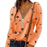 Damen Freizeit Elegant Business Langarm weiße Hemd Damen Bluse V-Ausschnit Langarm Shirt Leinen Einfarbig Lässige Lose Tunika Tops T-Shirt Hemdbluse Große Größen Damen 3/4 Ärmel Shirts Casual Chiffon Bluse Top mit V-Ausschnitt Damen Langarmshirt Langarm Basic Longsleeve Sommer Tshirt Damen Langarm Tunika Shirt Basic Longshirts V-Ausschnitt Asymmetrischer Oberteile Casual Tops Bluse