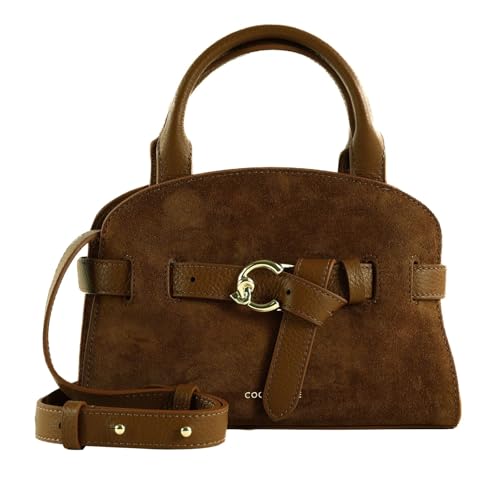 Sac bandoulière Coccinelle Sabine daim et cuir marron sac à main femme tendance