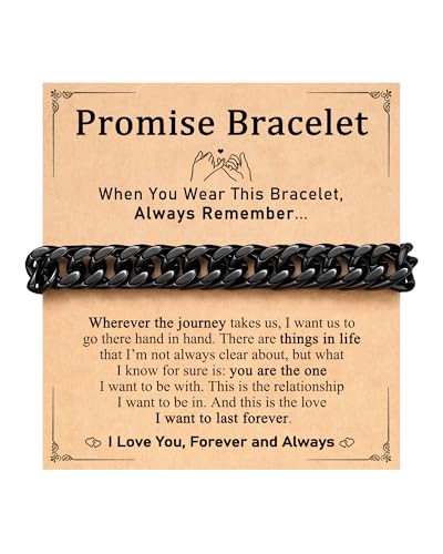 UNGENT THEM 8mm Cuban Link Chain Promise Bracelet for Boyfriend Him Men