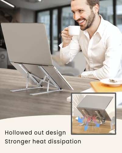 Soporte ajustable de aluminio para portátil negro miniatura 6
