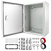 Tocretoare Outdoor Electrical Box, Steel Junction Box 16 x 12 x 8'', NEMA 4X Electrical Enclosure Box IP66 Waterproof & Dustproof, Universal Electrical Project Box with Lock & Mounting Plate