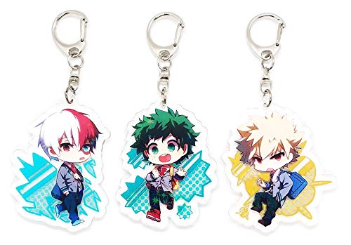 EBTY DREAMS Inc. - Set of 3 Hero Academia Acrylic Keychain Izuku Midoriya (Deku), Katsuki Bakugou, Shoto Todoroki v2