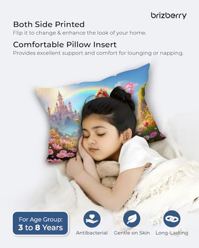 Image of Brizberry Kids Pillow Cushion with Super Soft Fabric | Animal & Cartoon Prints | 12x18 inches (Design 30)
