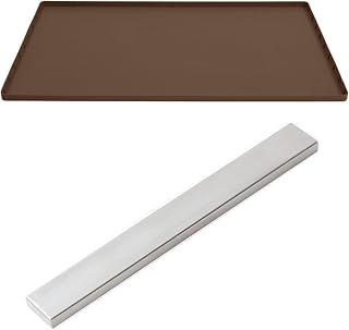 Gorilla Grip Silicone Under Sink Mat with Raised Lip and Heavy Duty Stainless Steel Magnetic Knife Holder, Mat Size 19x22 Coffee, Waterproof, Holder Size 10In Silver, Hold Up to 6 lbs, 2 Item Bundle