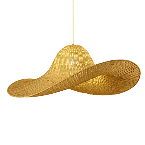 Suspension rotin haut de gamme lustre bambou tissé main