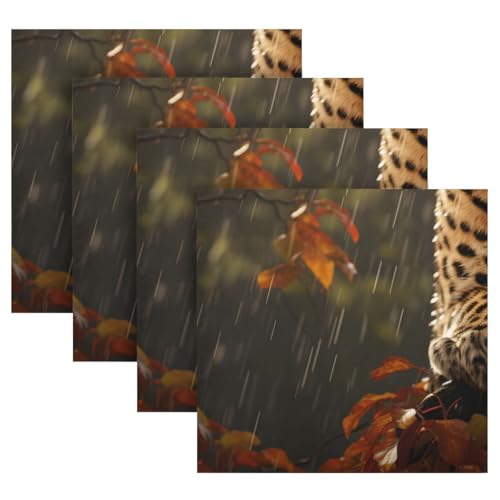 Servilletas de Tela Leopardo Cheetah 20x20 Pulg 6 Unidades miniatura 7