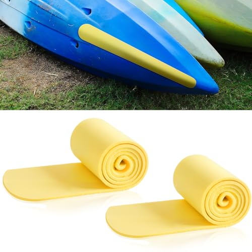 JolliLudo 2 Pieces Self-Adhesive Kayak Keel Guard Excellent Cut & Abrasion Resistance, Protect Bow & Stern, Kayak Accessory for Canoe & Boat Protection