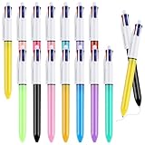 HOTUT 4 Farben Kugelschreiber,14 Stück 4 in 1 Einziehbarer Kugelschreiber,Glatter 1 mm Vierfarben Kugelschreibers,Multicolor Stift für Büro,Schulbedarf,Studenten,Kinder,Krankenschwestern,Geschenk