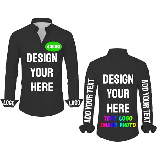 Custom Men's Dress Shirts Personalized Button Up Shirt Men Long Sleeve Design Logo Business Button Down Shirts