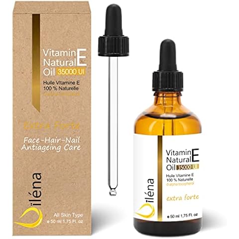 Vitamin E Oil (tocopherol) 100% natural Vegan, Anti Aging Face Care, Waterproof make-up remover, Body and Hair, Nails and Cuticles, Repairing Moisturizer for Hands 50 ml Cover