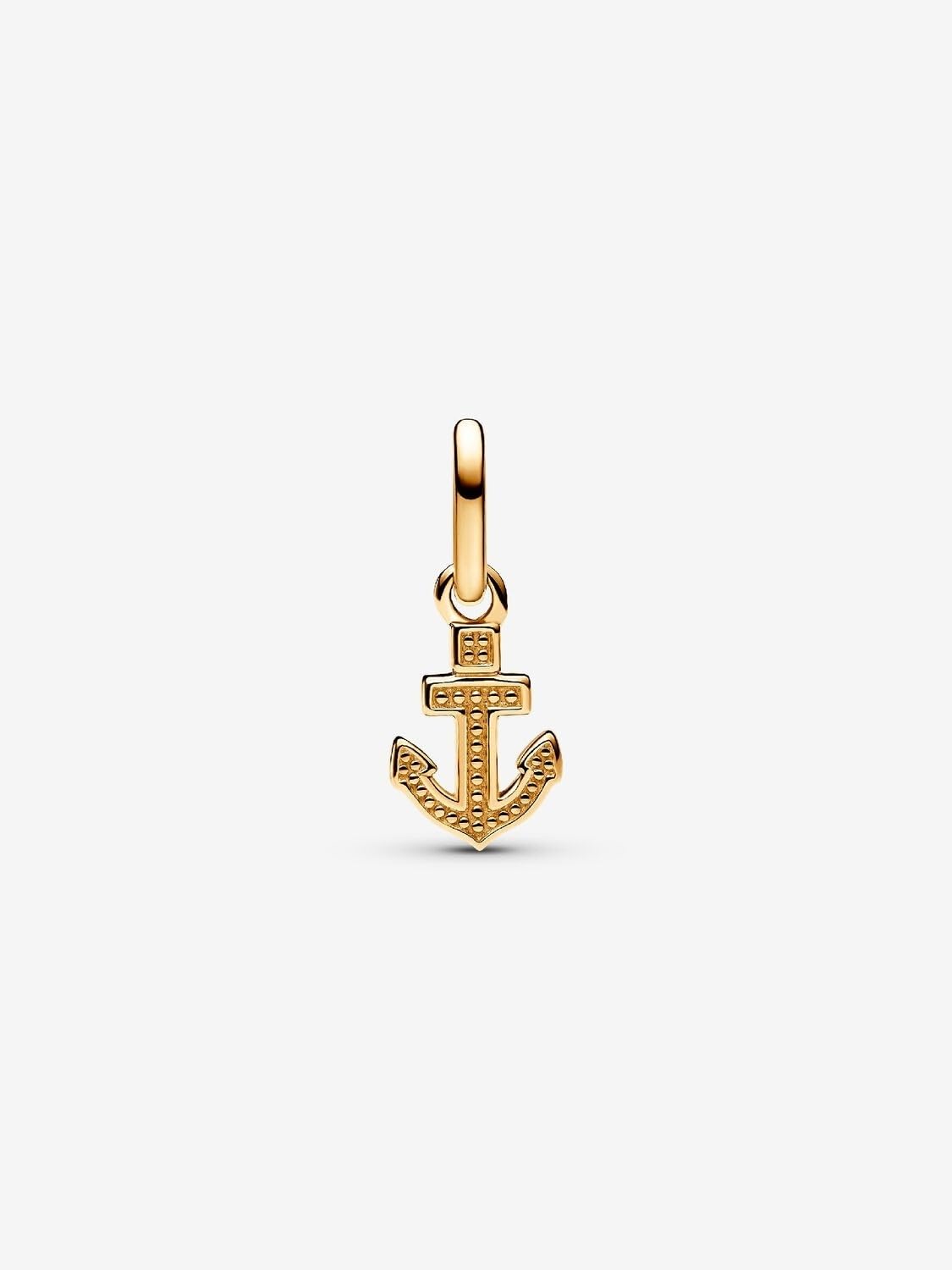 PANDORA ME Anker Mini-Charm-Anhänger aus Sterling Silber mit vergoldeter Metalllegierung und Zirkonia, Kompatibel ME und Moments Armbändern, 763369C01