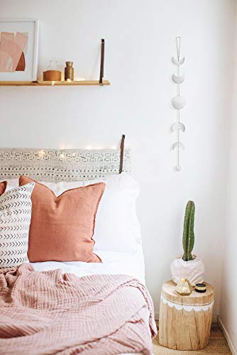 image for Mkono Moon Phase Wall Hanging Metal Boho Home Chic Moon Garland Decor 