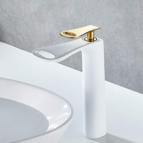 Robinets de lavabo cascade monotrou mitigeur eau chaude et froide doré