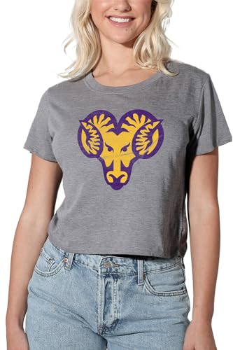 West Chester University Official Distressed Primary Logo Women's Crop Top T-Shirt, Athletic Heather, Small