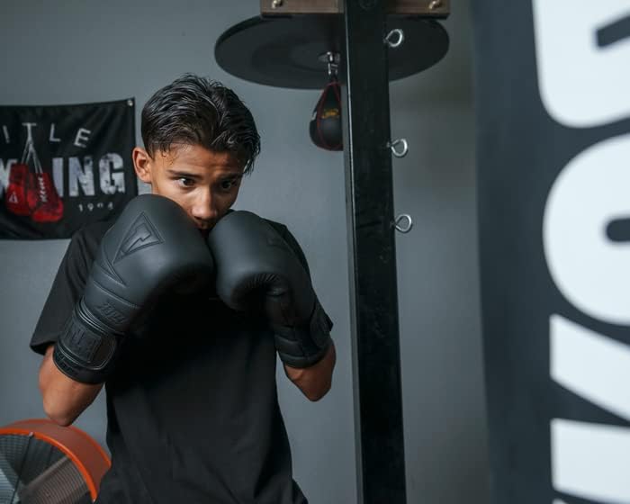 Title Black Bolstered Leather Bag Gloves - Boxing Gloves, Punching Bag Gloves, Kickboxing Gloves, Punching Gloves, Heavy Bag Gloves, Boxing Equipment