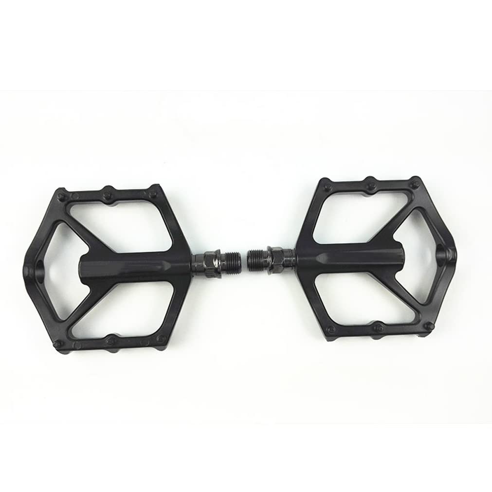 BUNGAA Tretlager, Mountain Road Fahrrad Flache Pedale Aluminiumlegierung 9/16" abgedichtetes Lager Leichte Plattform Fahrradpedal Universal for BMX MTB (Farbe: Schwarz)