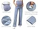 POSHGLAM Women's Maternity Jeans Wide Flare Leg Stretchy Comfy 31'' Pregnancy Denim Pants(Ombre Hem Light Blue, Large)