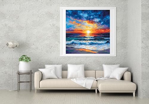 Image of Moohue DIY Counted Stamped Cross Stitch Kits for Adults 14 Count Cross Stitch Patterns Printed Cross Stitch Kits for Adults (Natural Scene)