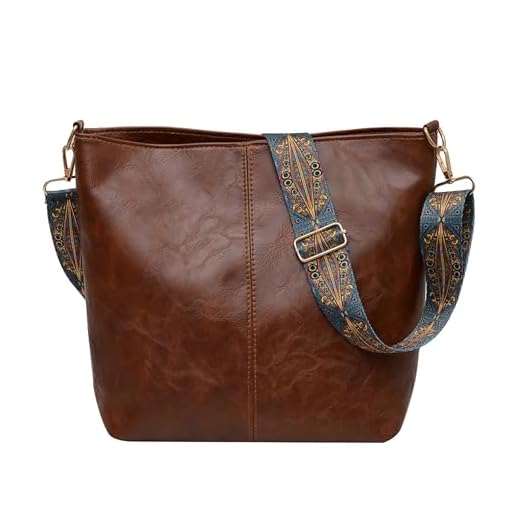Namenand Bolso Bandolera para Mujer, Bolso de Mano PU Piel Messenger Crossbody Bag, Bolso Bandolera Grande con Correas Ajustables Desmontables para Compras, Trabajo, Viaje, Fiesta - Marrón
