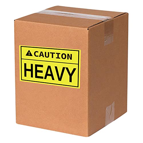 Caution Heavy Sticker, 2 X 3 Inch Fluorescent Yellow Heavy Special Handling Shipping Pallet Label Stickers For Shipping And Packing （300Pcs Per Roll） #TOP2