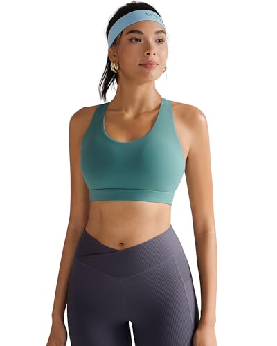Image of RUNNING GIRL Sports Bras for Women,Padded Strappy Sports Bras Criss-Cross Back Medium Support Sports Bras with Removable Cups