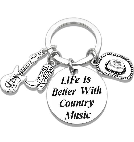 Zguhsadl Country Music Lover Gifts Western Country Music Lover Keychain Gifts Life Is Better With...