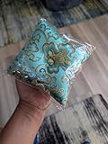 ZENPROSPERA Tibetan Singing Bowl Cushion – Plump Handmade Silk Brocade Ring (Small to Large Bowls) – Sound‑Enhancing & Decorative Home Accent (Tibetan Teal Blue, 5.5 Inches)