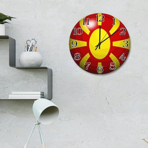 Horloge drapeau Macédoine 3D pour une déco de salon originale