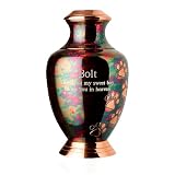 Best Friend Services Kennedy Elite Series Pet Urn for Dogs with Personalized Engraving (Medium - Pets up to 65 lbs, Raku, Brass Trim)