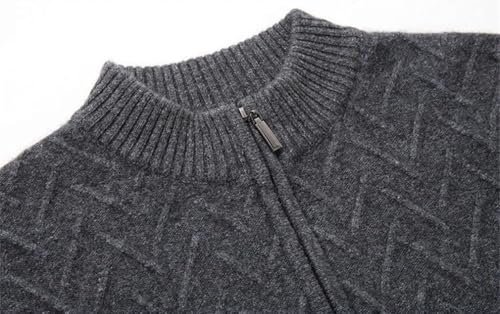 Men's Half - Zip Sweater Casual Stand Neck Knitted Pullover Cashmere Jumper3