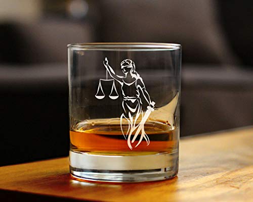 Lady Justice - Whiskey Rocks Glass - Lawyers And Attorneys Themed Gifts Or Party Decor For Women And Men - 10.25 Oz #TOP1