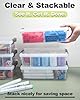 GEOPHIA 6 Pack Extra Large Pencil Box with Removable Divider, Thickened Pencil Case Bulk, Clear Crayon Marker Organizer Stackable Plastic Small Storage Containers for Pen Craft School Supplies (Multi) #3
