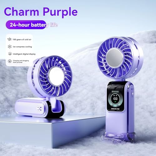 Ventilateur à main pliable grande vitesse avec pack de glace