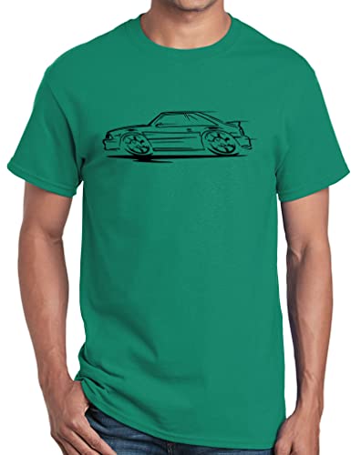 1993 Ford SVT Cobra Mustang 5.0 Redline Design Classic Print Tshirt XXXX-Large KellyGreen