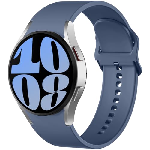 Mastten Compatible avec Samsung Galaxy Watch 40mm/44mm Bracelet Sport en Silicone pour Watch 7/6/5/4/FE/5 Pro/4 Classic - Femmes Hommes - Gris Bleu