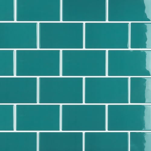 VaryPaper 20 Sheets Teal Blue Peel and Stick Subway Tile